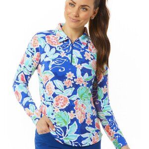 NWT IBKUL Upf 50 Plus Quarter Zip Active Top  Golf Tennis Pickleball COOLING S